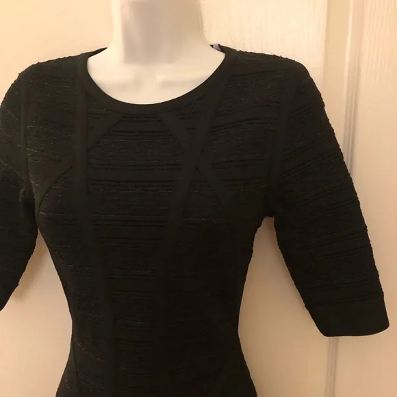 HERVE LEGER Black Fit and Flare Mini Dress - Picture 6 of 7